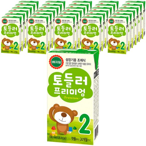 베지밀 토들러 프리미엄 2단계 아기두유 190ml, 원액두유, 64팩
