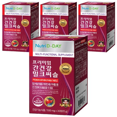 뉴트리디데이 프리미엄 간건강 밀크씨슬, 30정, 4박스
