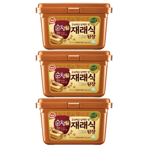 순창궁 재래식 된장, 3kg, 3개
