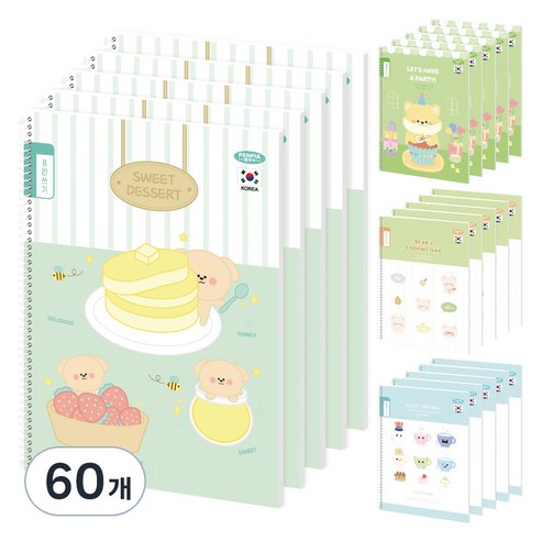 펜피아 1000 초등스프링 8칸쓰기 노트 10p, 랜덤발송, 6개