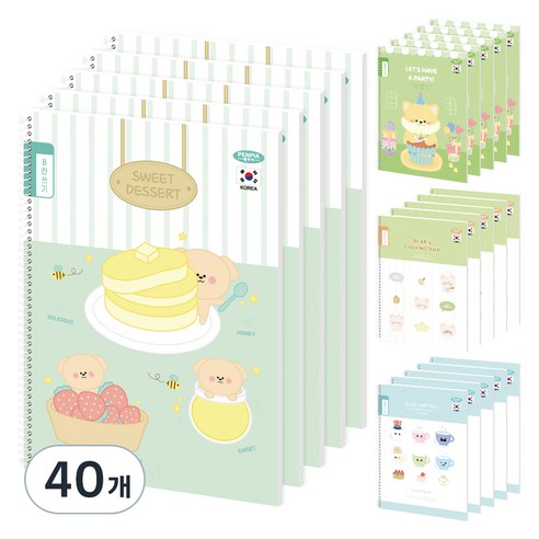 펜피아 1 000 초등 스프링노트 8칸쓰기 공용, 랜덤발송, 40개