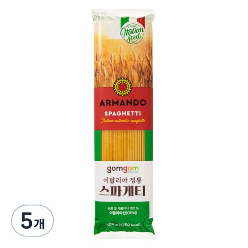 곰곰 이탈리아 정통 스파게티, 500g, 5개