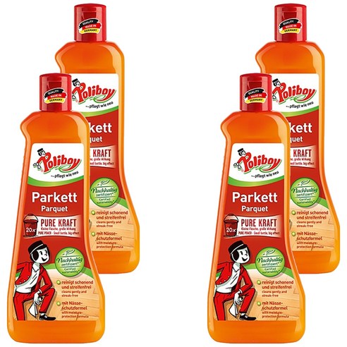 폴리보이 마루 바닥 청소 광택제 목재바닥 코팅, 4개, 500ml