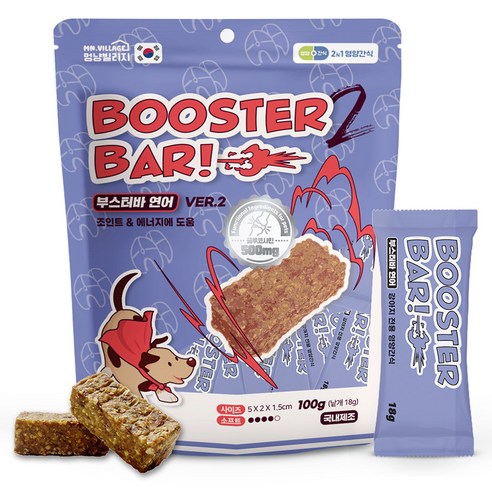 멍냥빌리지 강아지 부스터바 간식, 연어, 100g, 1개