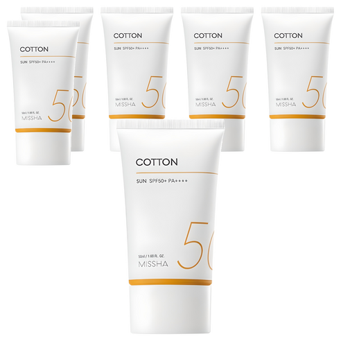 미샤 올 어라운드 세이프 블록 코튼선크림 SPF50+ PA++++, 50ml, 6개
