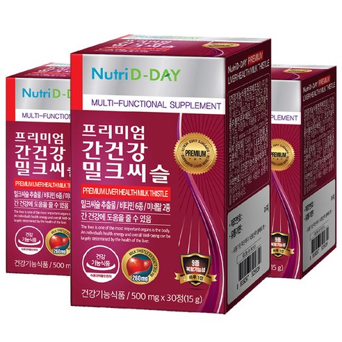 뉴트리디데이 프리미엄 간건강 밀크씨슬, 30정, 3박스