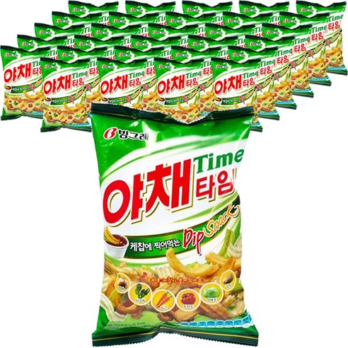 빙그레 야채타임 딥 스낵, 70g, 30개