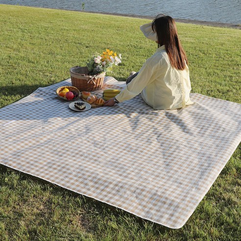 코멧 아웃도어 베이직 방수 피크닉 매트, 베이지