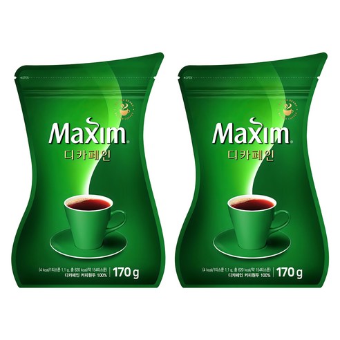 맥심 디카페인 커피 리필, 170g, 1개입, 2개