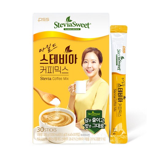 스테비아스위트 마일드 스테비아 커피믹스, 30개입, 1박스