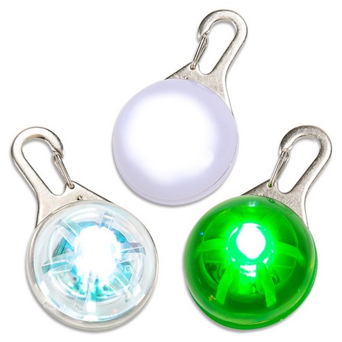 딩동펫 반려견 LED 라이트 클립형, 화이트 + 투명 + 그린, 1세트