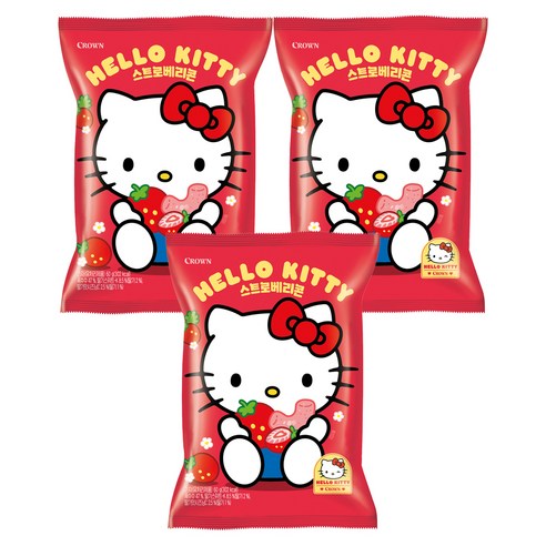 크라운 스트로베리콘 랜덤발송, 60g, 3개
