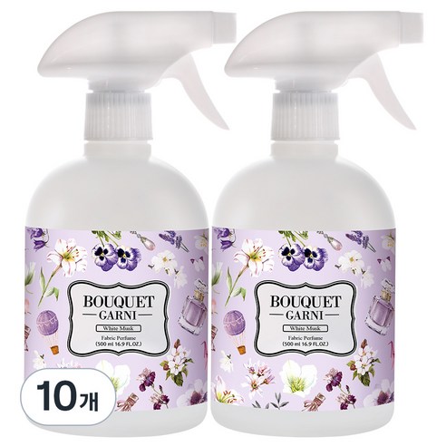 부케가르니 섬유탈취제 화이트 머스크, 500ml, 10개