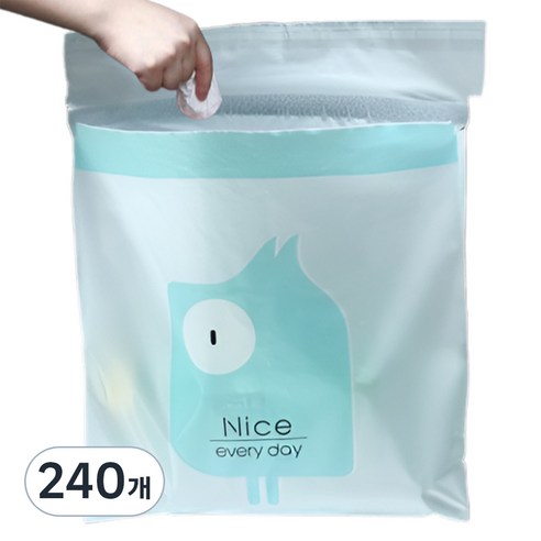 홈앤코 차량용 부착형 쓰레기봉투 블루, 10L, 240개