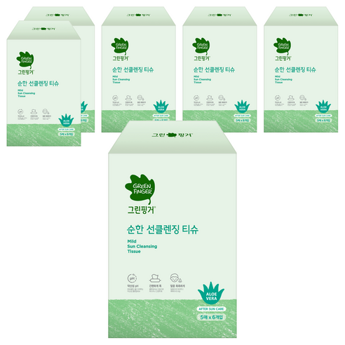 그린핑거 순한 선클렌징 티슈, 6개입, 6개