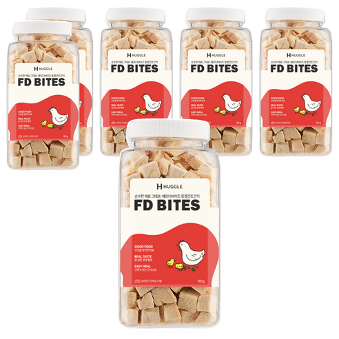 허글 반려동물 에프디바이츠 동결건조간식, 닭고기, 90g, 6개