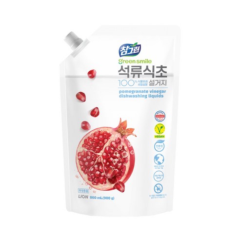 참그린 석류식초 설거지 주방세제, 860ml, 2개