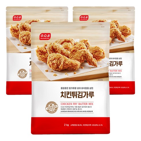 OQB 치킨튀김가루, 2kg, 3개