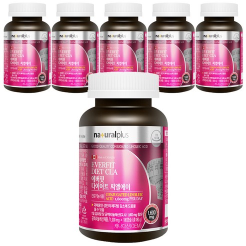내츄럴플러스 에버핏 다이어트 씨엘에이 공액 리놀레산, 180g, 6개