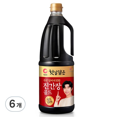 청정원 햇살담은 두번달여 더 진한 진간장 골드, 1.7L, 6개