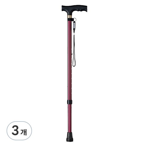 펠리스제이 보행 보조 어르신 지팡이, 핑크기본 외발, 3개
