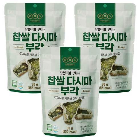 오희숙전통부각 찹쌀 다시마 부각, 30g, 3개