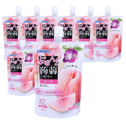 오리히로 푸룬토 곤약젤리 복숭아맛 130g 8개, 24개