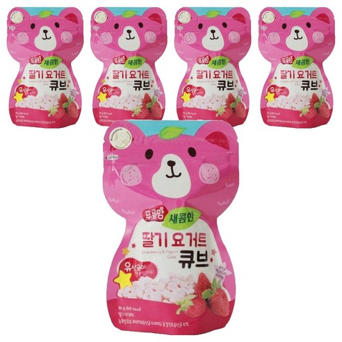 오가닉스토리 푸름맘 요거트 큐브 16g, 5개, 새콤한 딸기맛