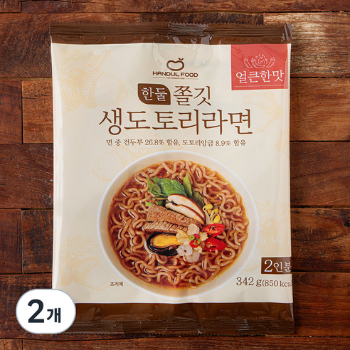 [로켓프레시] 한둘푸드 쫄깃 생도토리 라면 얼큰한맛 2인분
