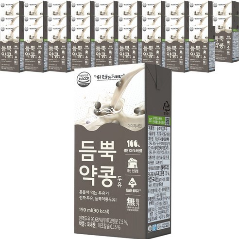 유기농마루 듬뿍약콩두유, 190ml, 64개