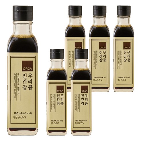 올가홀푸드 우리콩 진간장, 180ml, 6개