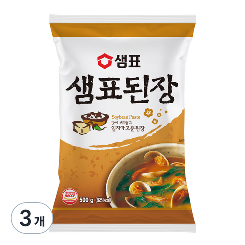 샘표 된장, 500g, 3개