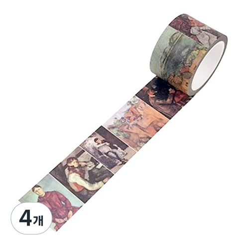 라이프포인트 명화 시리즈 마스킹 테이프 30mm x 8m, 세잔, 4개