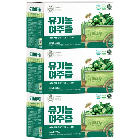 유기농마루 여주즙 30p, 3개, 2400ml