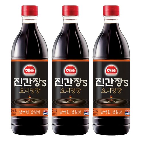 해표 진간장S, 500ml, 3개