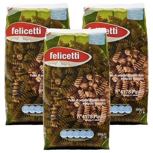 펠리체티 통밀 푸질리, 500g, 3개