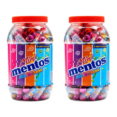 츄파춥스 미니 멘토스 뉴레인보우 100p, 1kg, 2개