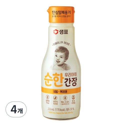 샘표 우리 아이 순한 간장 비빔 볶음용, 4개, 200ml
