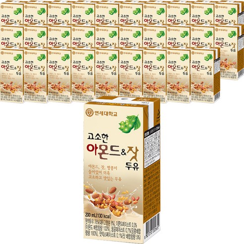 연세두유 아몬드 앤 잣 두유, 200ml, 72개