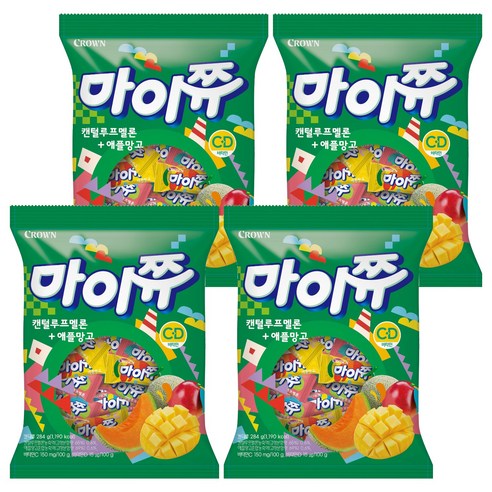 마이쮸 필로우 캔털루프멜론 + 애플망고 캔디, 284g, 4개