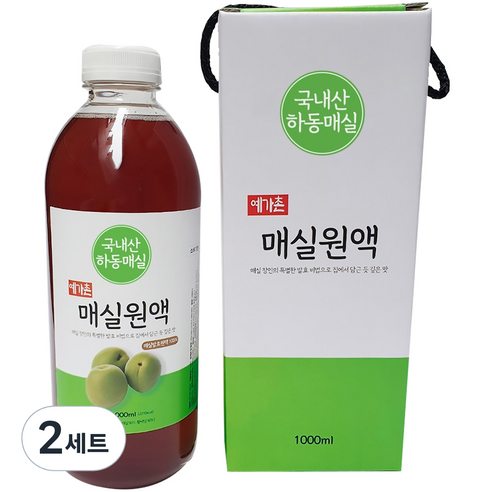 예가촌 매실청 1000ml + 선물용 상자 세트, 2L, 2세트
