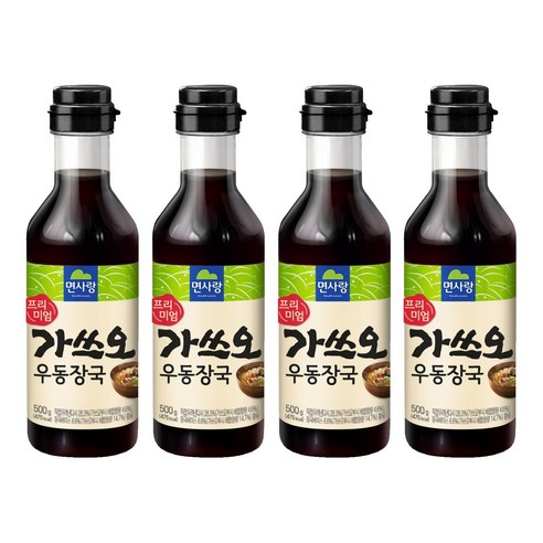 면사랑 프리미엄 가쓰오 우동장국, 500g, 4개