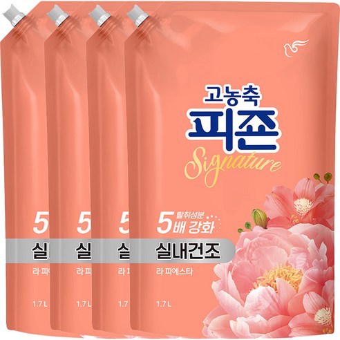 피죤 고농축 시그니처 섬유유연제 라피에스타 리필, 1.6L, 3개