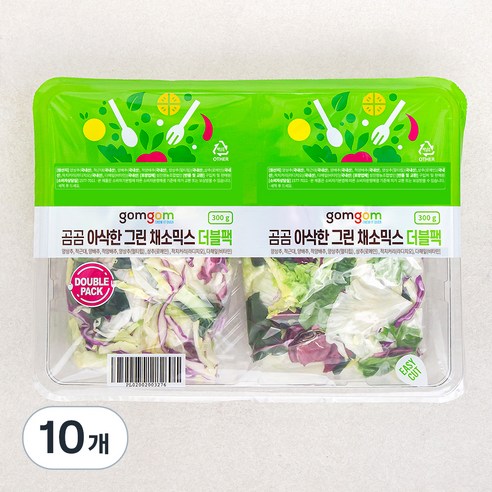 아삭한 그린 채소믹스 더플팩, 300g, 10개