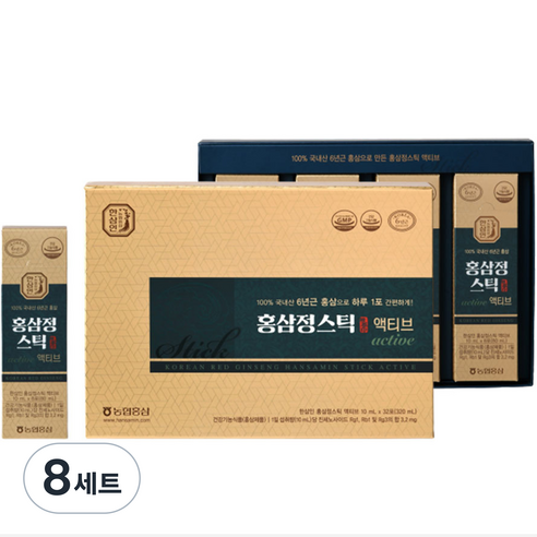 한삼인 홍삼정스틱 액티브 32p + 쇼핑백, 320ml, 8세트