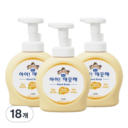 아이깨끗해 핸드워시 순 보송보송 파우더향, 490ml, 18개