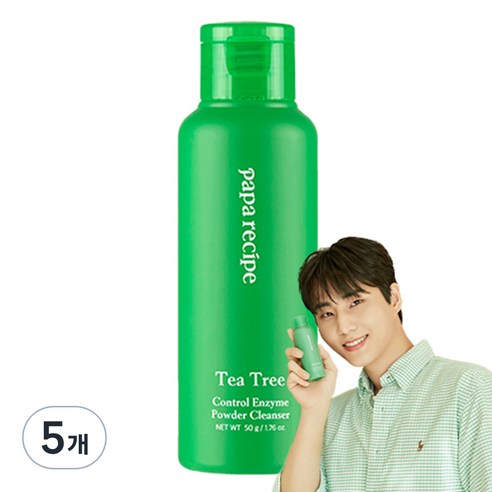 파파레서피 티트리 컨트롤 효소 파우더 클렌저, 50g, 5개