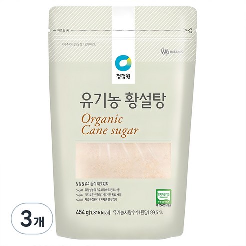 청정원 유기농 황설탕, 454g, 3개