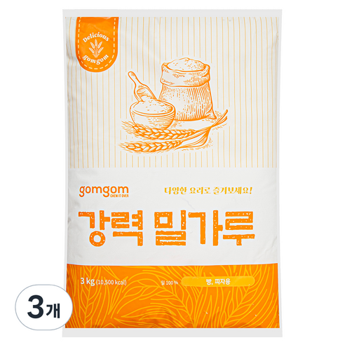 곰곰 강력 밀가루, 3kg, 3개