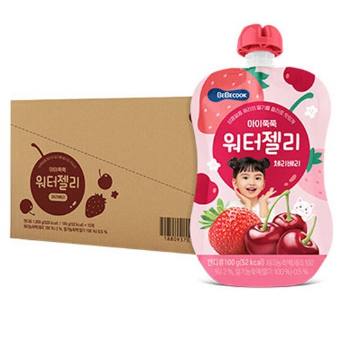 베베쿡 아이쭉쭉 워터젤리 100g, 10개, 체리베리